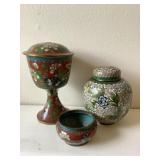 3 Enameled Oriental Pieces