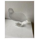 Signed Lalique Frosted Crystal Quail