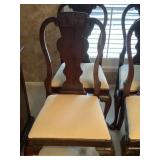 (6) Dining Room Wood Chairs  (1) with Arms