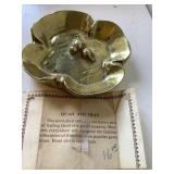 Hand Cast Brass Quail Ashtray