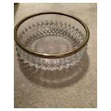 Vintage Celtic Sliverplated Rimmed Crystal Bowl