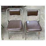 2 Brown Samsonite Folding Padded Chair