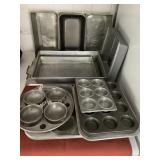 Collection of Baking Pans Includes Muffin Pans