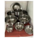 (9) Stainless Mixing Bowls