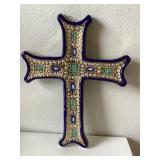 Cross Hand Painted with Gold & Signed