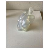 Signed Sabino Opalescent Crystal  Bird Feeding