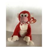Valentine Beanie Baby Monkey
