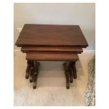 3 Morganton Mahogany Wood Nesting Tables