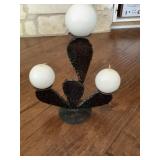Iron CCactus Candle Holder with Candles