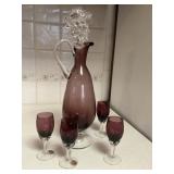 Italian Crystal Decanter & Sherry Glasses