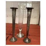 (3) Sterling Weighted Candle Holders