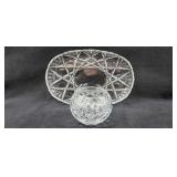 15"10" Glass Serving Platter + Crystal Bowl