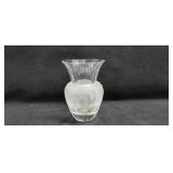 Glass Vase w/Frosted Egyptian Impressions