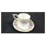 Coalport Miniature Teacup & Saucer w/Gold Rim