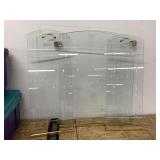 3 Panel Tempered Glass Fire Screen w/Brass