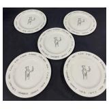 (5) Dish Plates by Rosanna