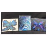 (3) 8x10 in. Fluid Abstract Art on Canvas