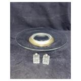 14 in. Dia. Glass Plate and Salt & Pepper Shaker