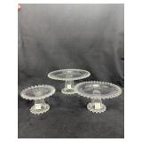 (3) Glass Dessert/Cake Stands