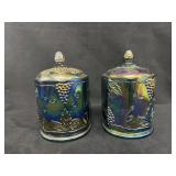 (2) Carnival Glass Covered Dishes