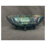 Carnival Glass Footed Oval Center Piece Fruit