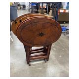 4 Bombay Mahogany TV Trays with Holder