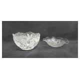 (2) Bowls; Larger One Is Crystal