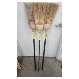 (3) Osborn Factory Brooms