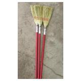 (3) Red Boardwalk Lobby Corn Brooms