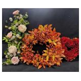 3 Large Floral Arrangements + 1 Ivy In Beass Pot