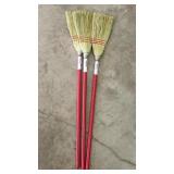 (3) Red Boardwalk Lobby Corn Brooms