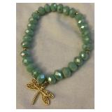 Gold Dragonfly Beaded Bracelet