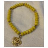 Gold Crown Beaded Bracelet