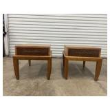 (2) John Keal, Mahogany Mid-Century End Tables