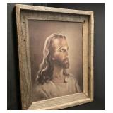 Vintage Wooden Religious Print