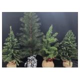 (4) Mini Christmas Trees