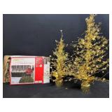 2 Gold Star Foil Trees + 6