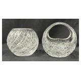 (2) Small Crystal Bowls (5in)