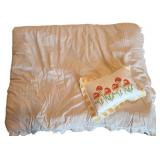 King Comforter with Yellow Floral Throw Pillow