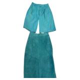 Turquoise Bermuda Shorts & Skirt