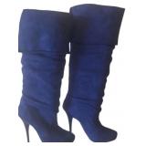 Michael Antonio Blue Suede Boots Sz 7