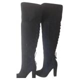 Cassandra Black Suede Boots Sz 8