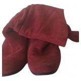 Red Suede Slouchy Boots Sz 7