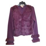 Purple Long Sleeve Fur Top