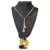 Turtle Earrings and Floral Necklace