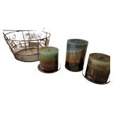 Fall Wire Basket and Candles