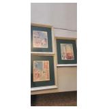 (3) 18"×16" Framed Art