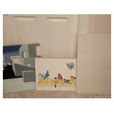(2) Paintings + (1) Blank Canvas