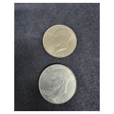 (2) 1972 Eisenhower Dollars