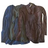(3) Ladies Long Sleeve Tees S/M